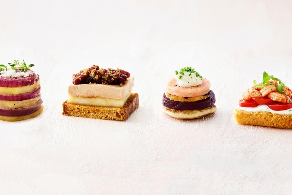 Kunstig gestapelde hapjes