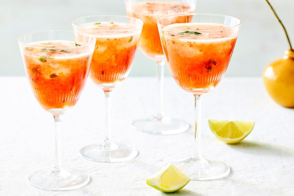 Aardbei-champagnemargarita