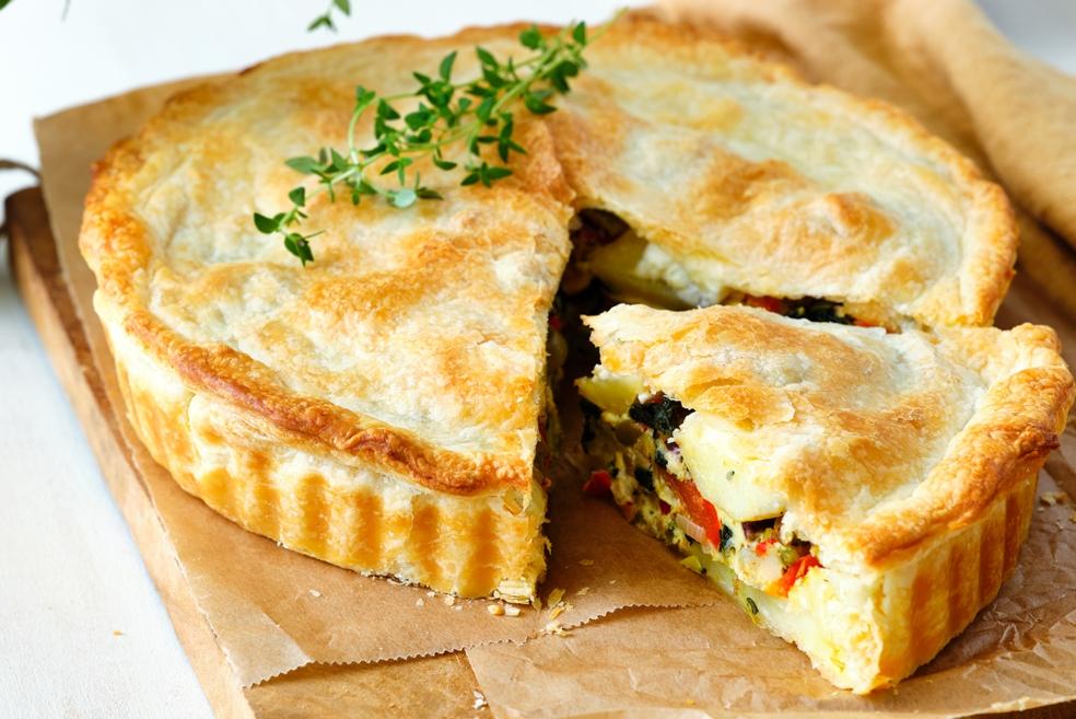 Griekse taart met spinazie en feta