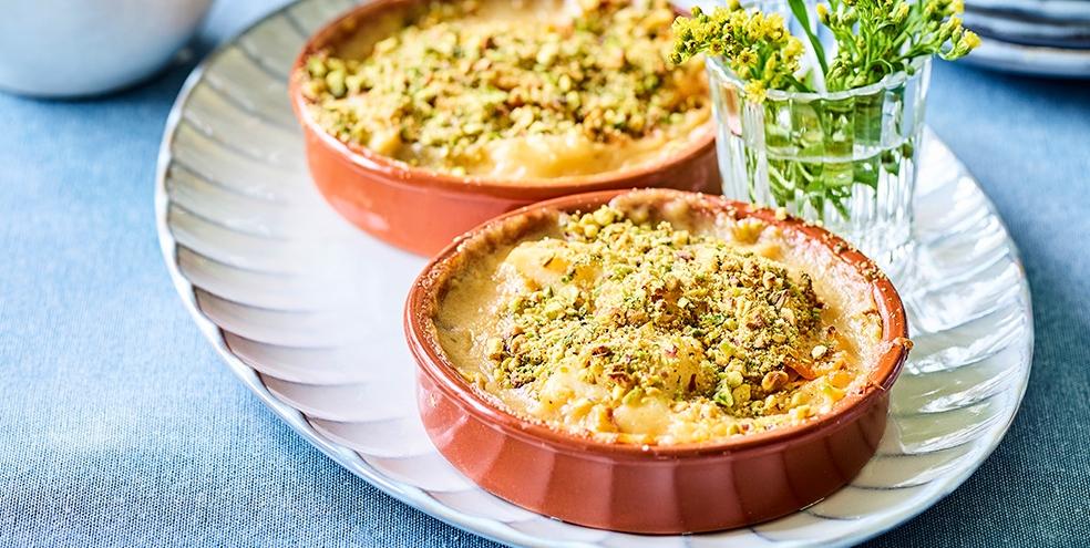 Vispannetje met korst van pistachenoten