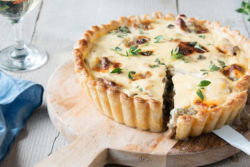 Quiche met peer en gorgonzola