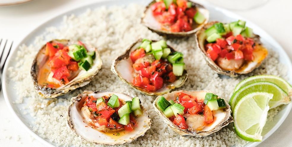 Gegrilde oesters met wodka