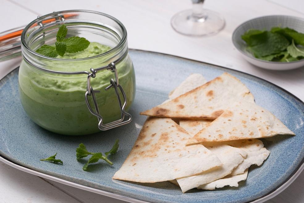 Dipsaus van erwtjes & ricotta