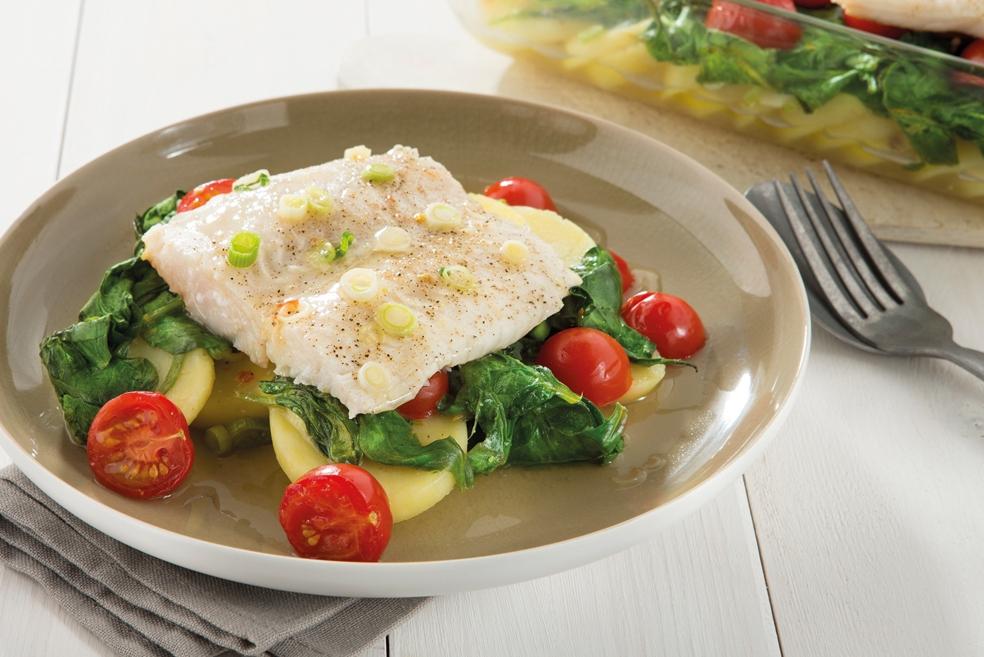 Vis op bedje van spinazie