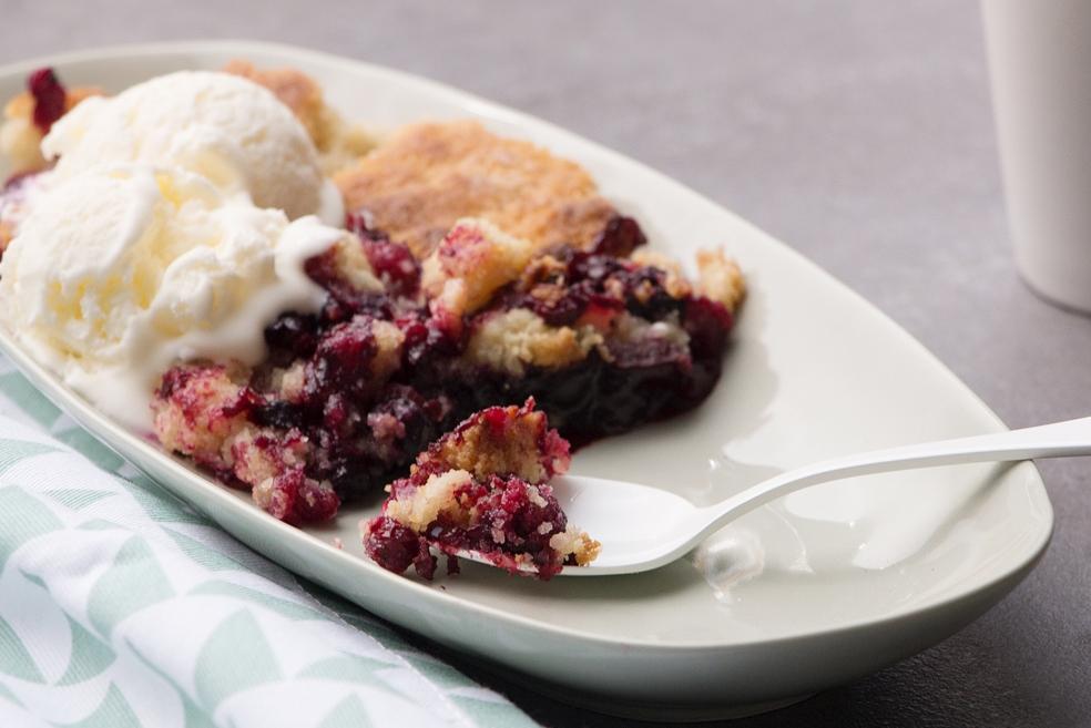 Crumble met frozen yoghurt