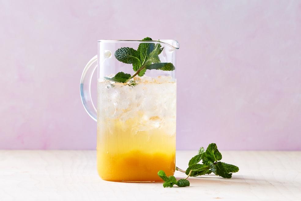 Witte porto met perzik