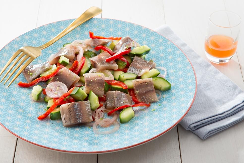 Komkommersla met maatjes