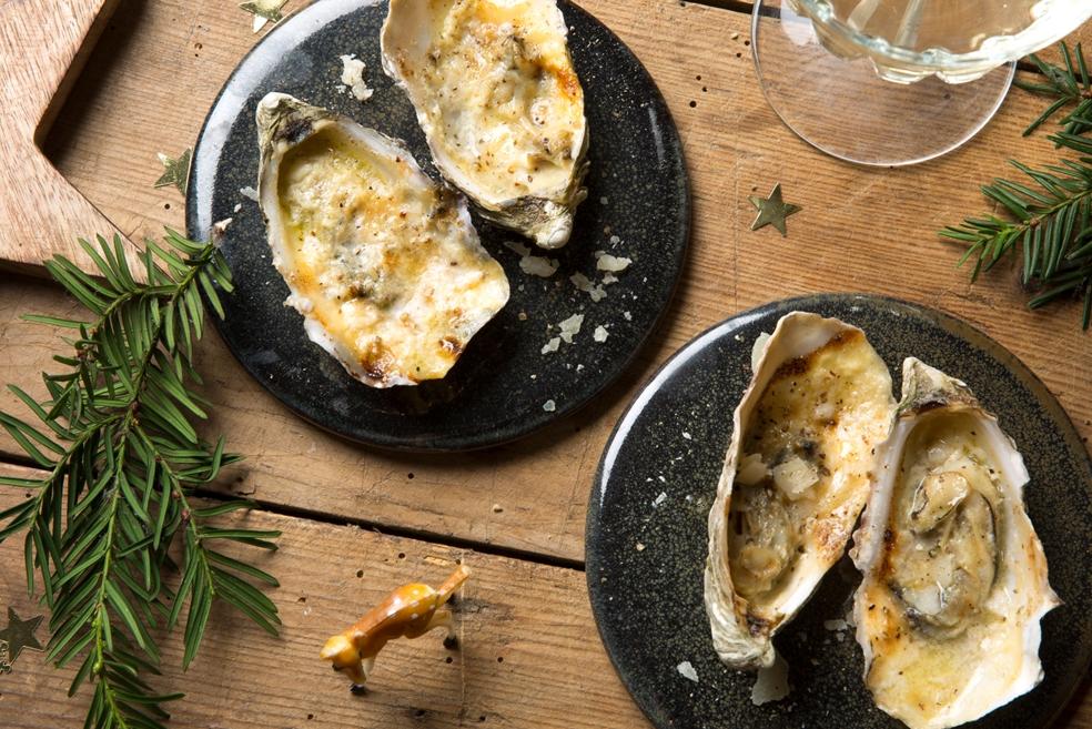Gegratineerde oesters met parmigiano reggiano