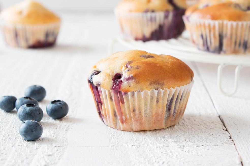 Yoghurtmuffins met blauwe bessen