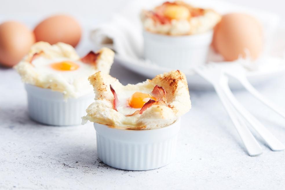 Eieren uit de oven met parmaham