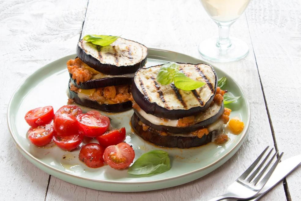 Aubergine-gehakttorentjes