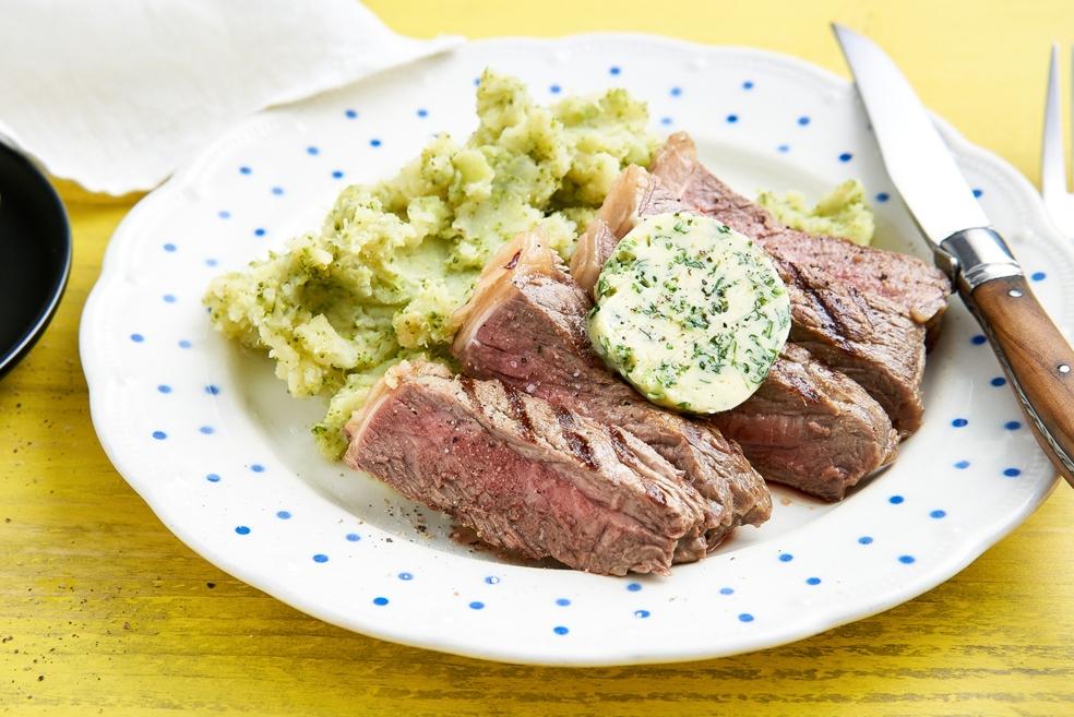 Dunne lende met broccolipuree