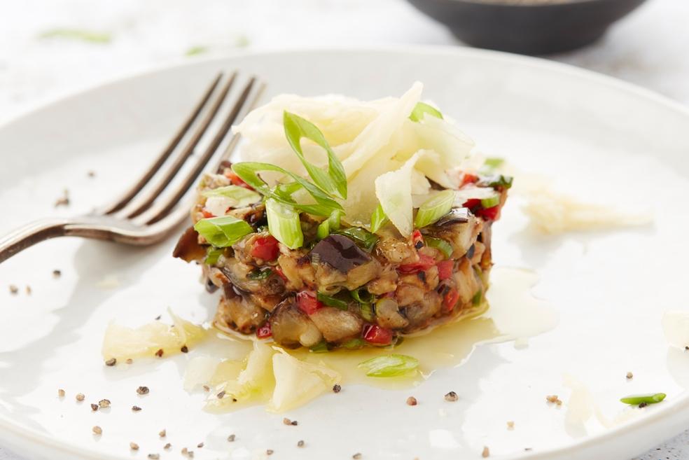 Tartaar van gegrilde aubergines