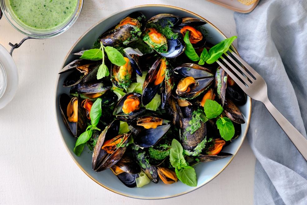 Mosselen in het groen