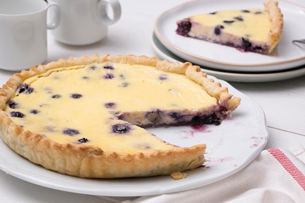 Citroenkaastaart met bosvruchten