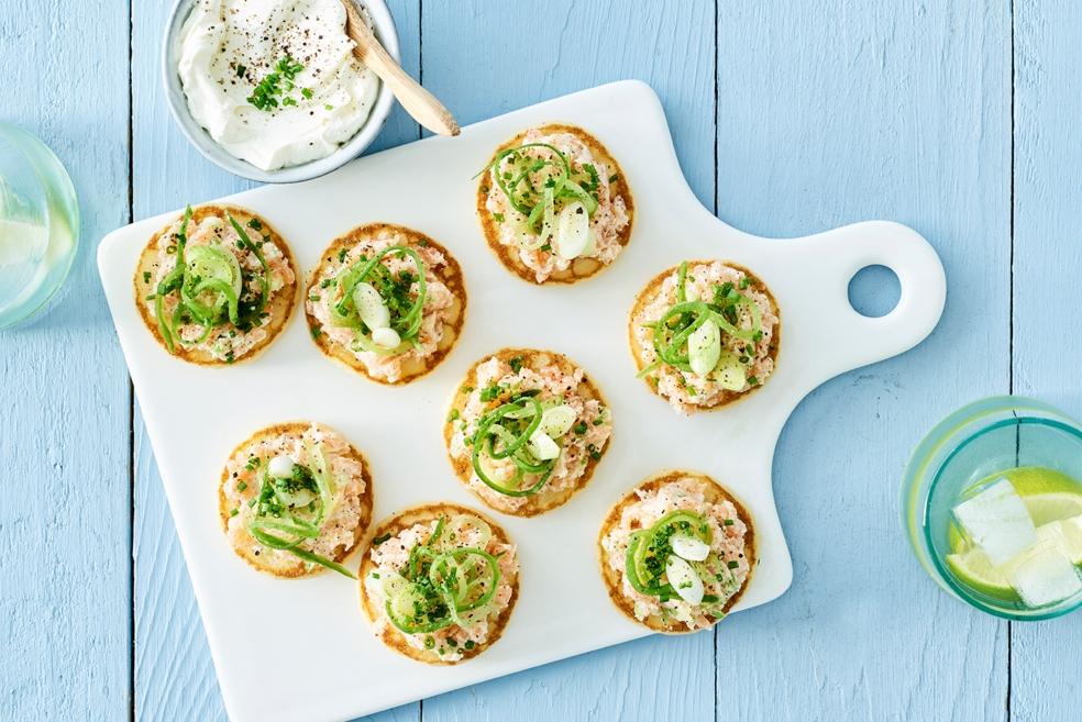 Blini’s met gerookte zalmpaté