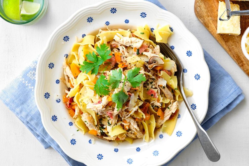 Fazantragu met pasta