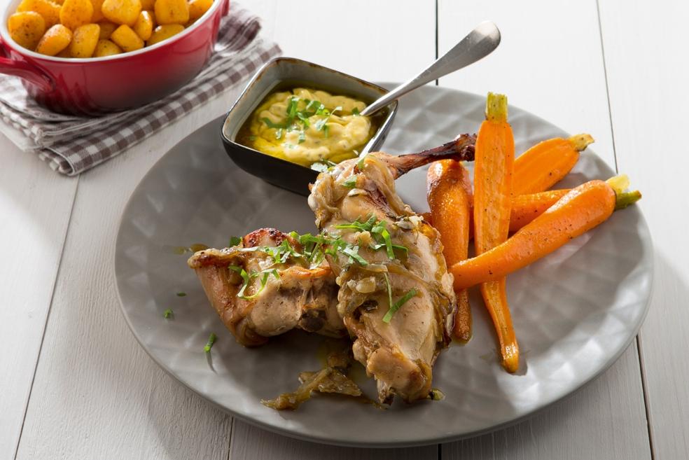 Gemarineerd konijn op de BBQ