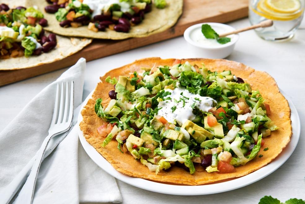 Tricolore vegetarische wraps