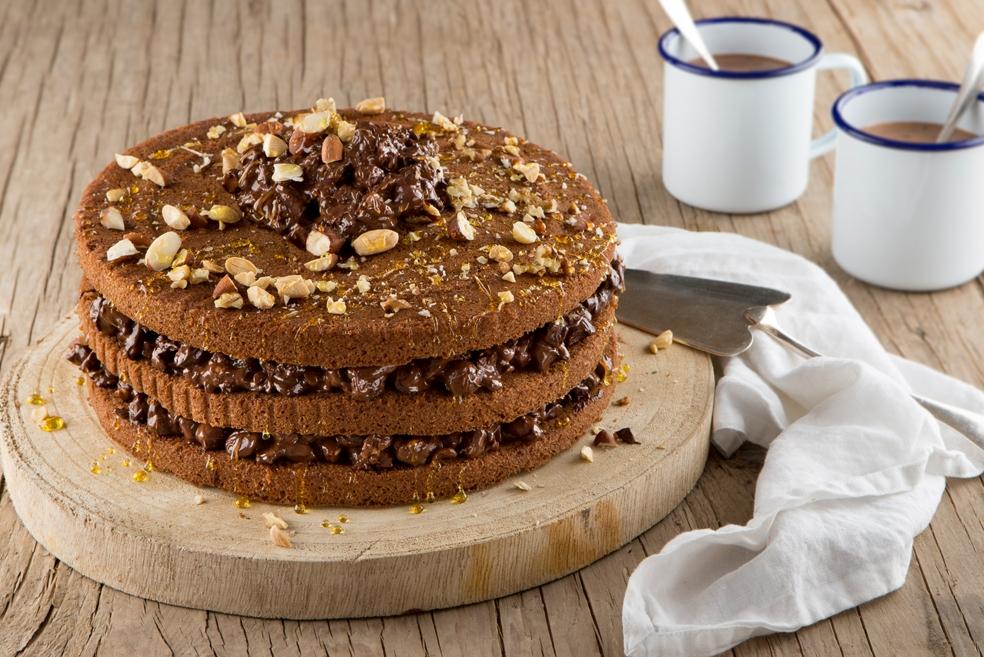 Chocolade-notentaart