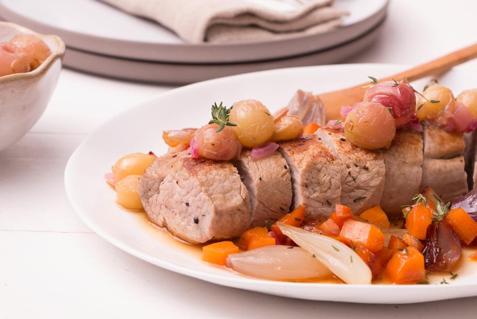 Varkenshaasje met druivencompote