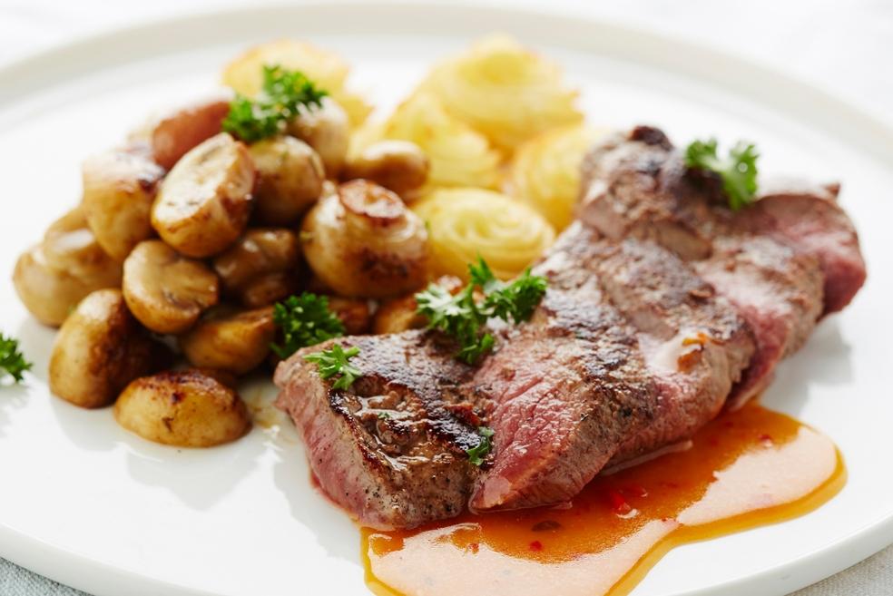 Lamsfilet met pestosaus