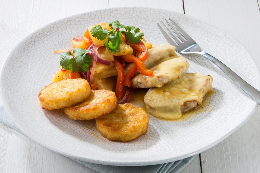 Kalkoenhaasjes met paprika-ananassaus