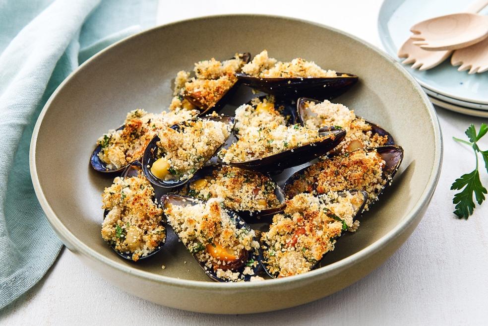 Gegratineerde mosseltjes