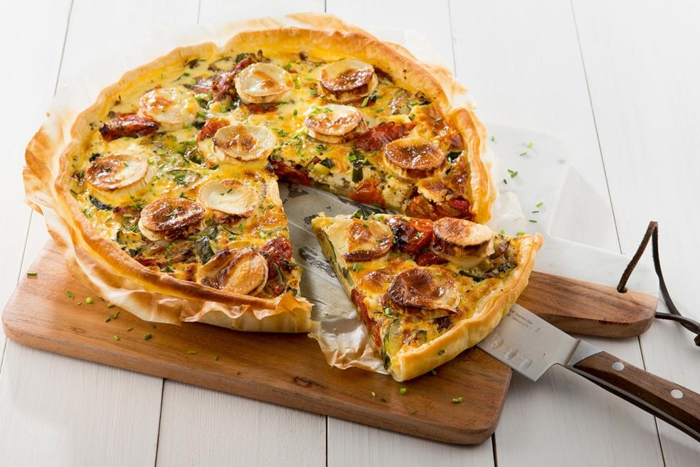 Quiche met geitenkaas