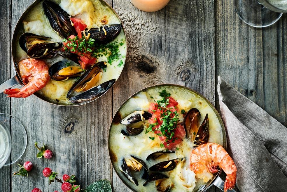 Vispannetje kabeljauw-gamba met Pastis