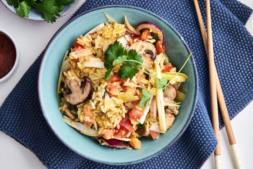 Pittige rijstschotel