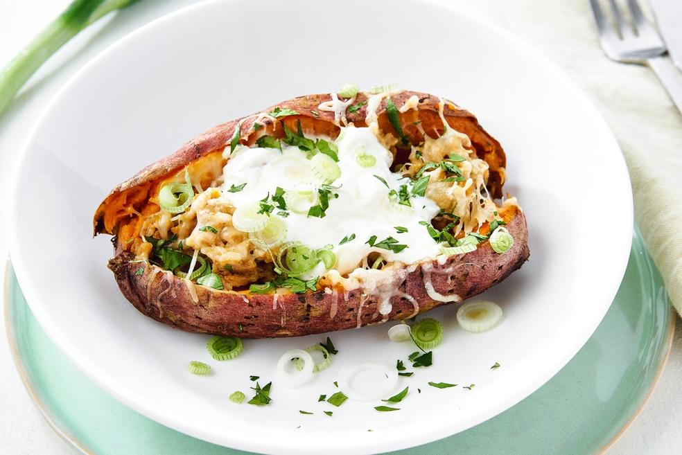 Gepofte zoete aardappel