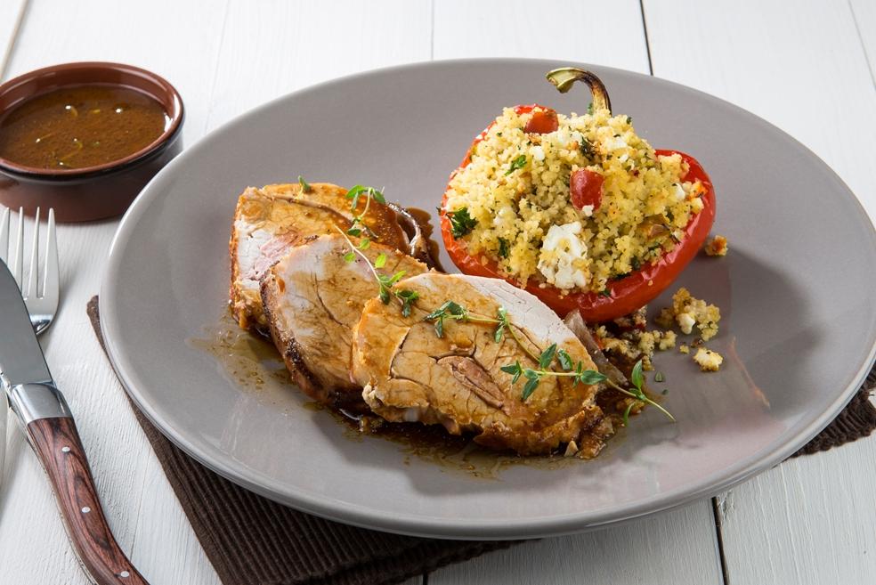 Orloffgebraad met gevulde paprika’s