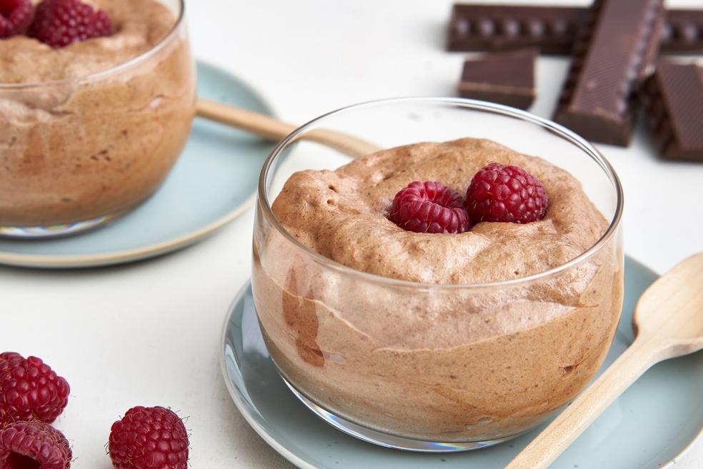 Chocolademousse op basis van aquafaba