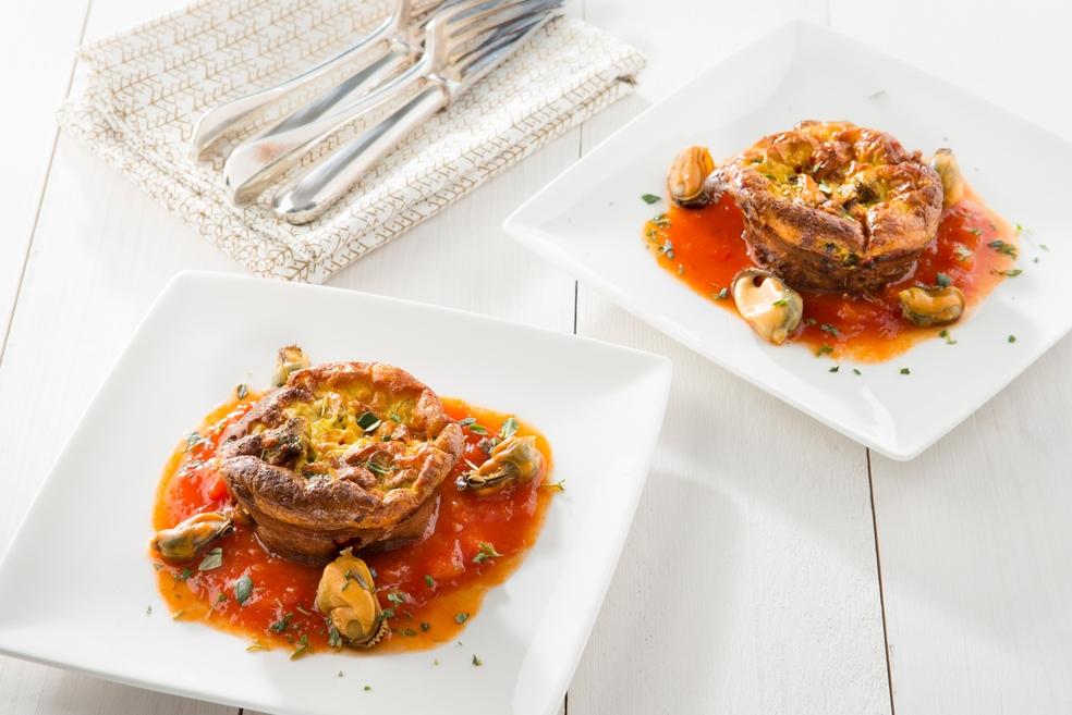 Frittata van mosselen met tomatensalsa