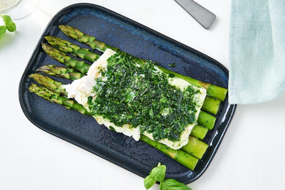 Vispapillot met asperges