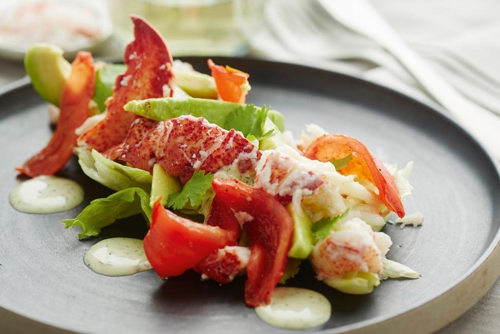 Kreeftensalade met gekonfijte tomaat en koriander