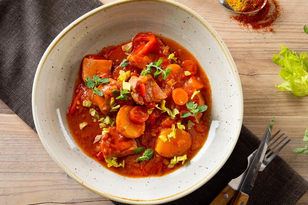 Varkenshaasje met groentengoulash