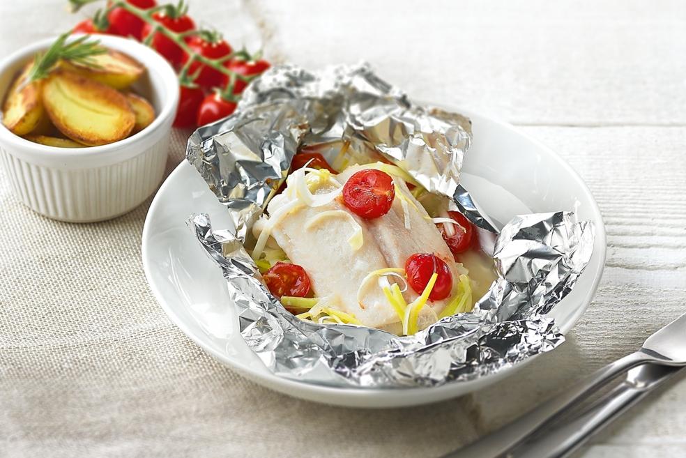 Vispapillot met gebakken krieltjes