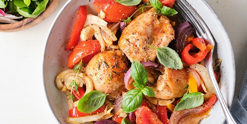 Zomerse ovenschotel met kip