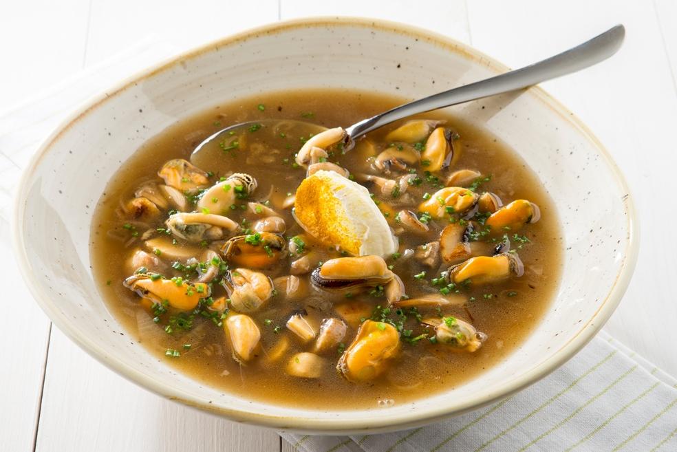 Champignon-mosselsoepje