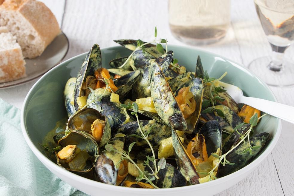 Romige mosselpot met selder