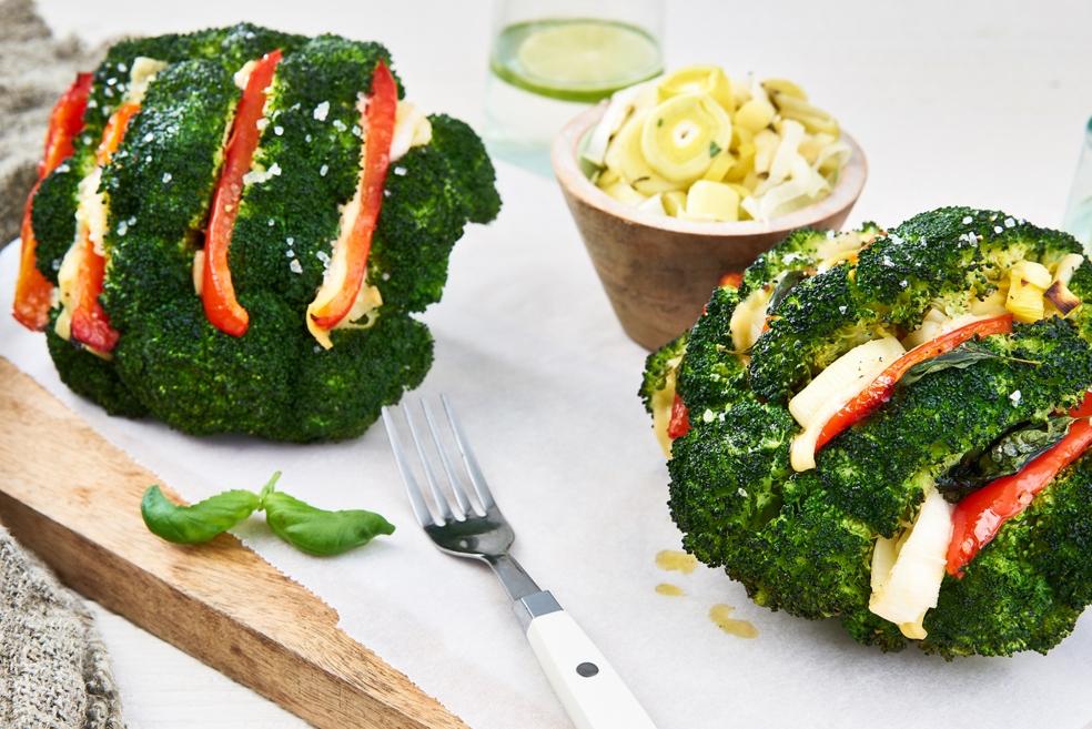 Geroosterde broccoli met prei en paprika