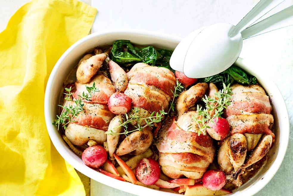 Kwartels in bruine boter en appel