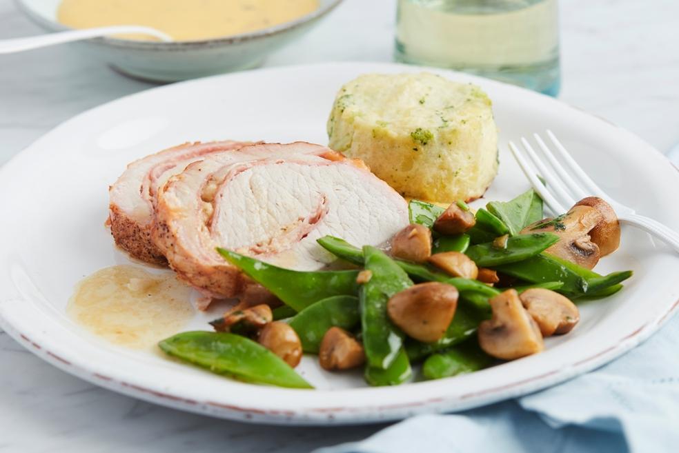 Orloffgebraad met aardappelgratin en groenten