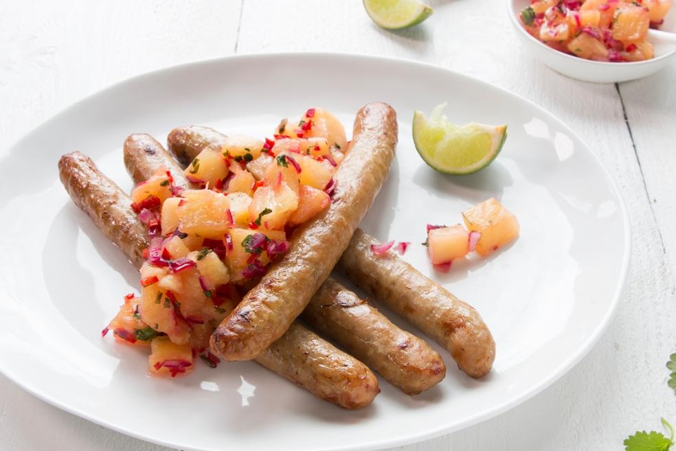 Varkenschipolata met ananassalsa