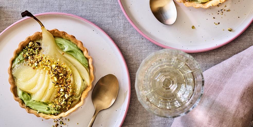 Perentaartjes met pistachecrème