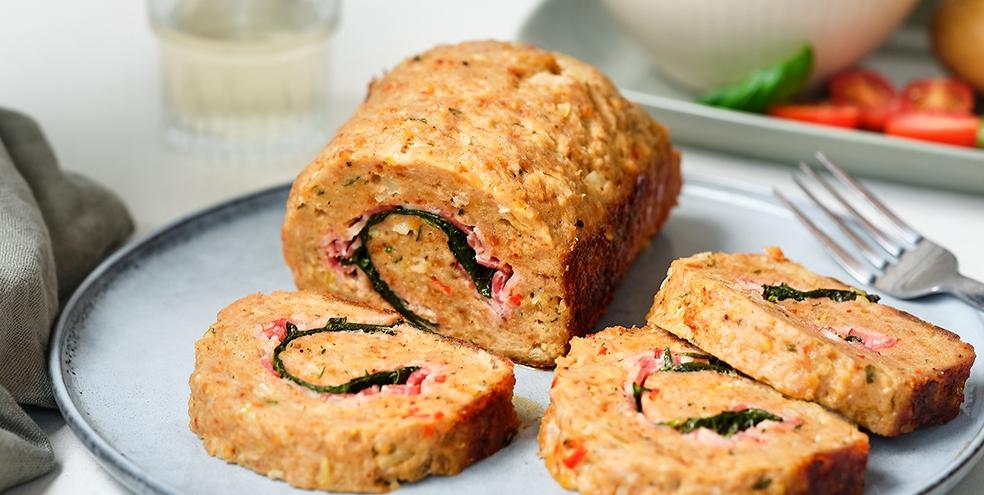 Gevuld gehaktbrood op de BBQ