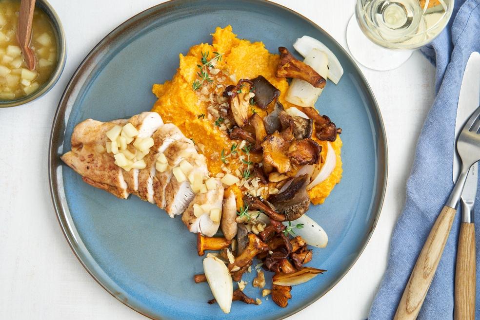 Fazantfilet met pompoencrème