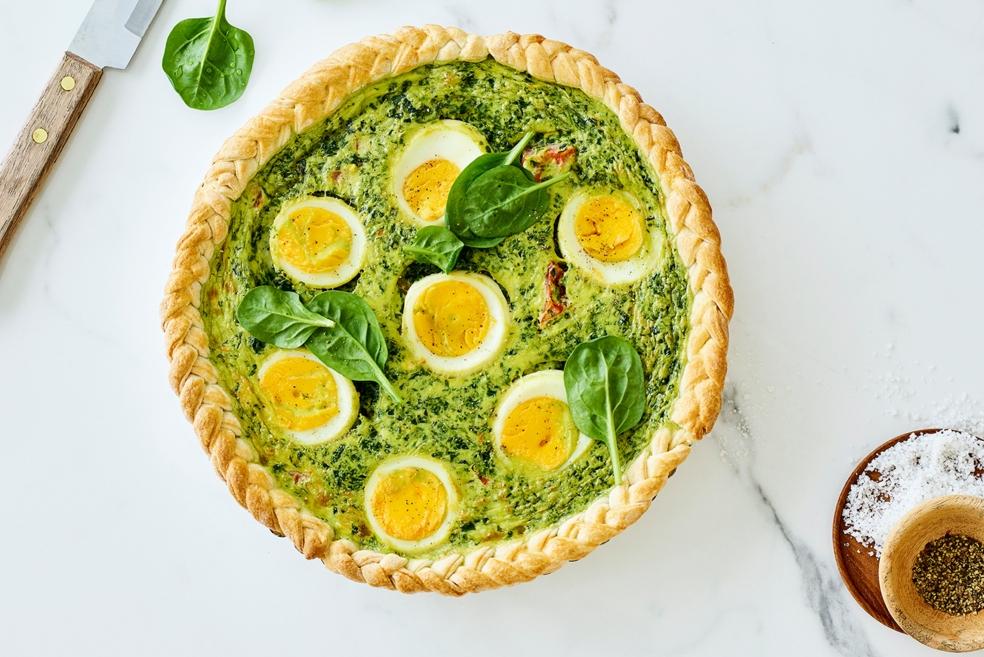 Spinazie-eiertaart